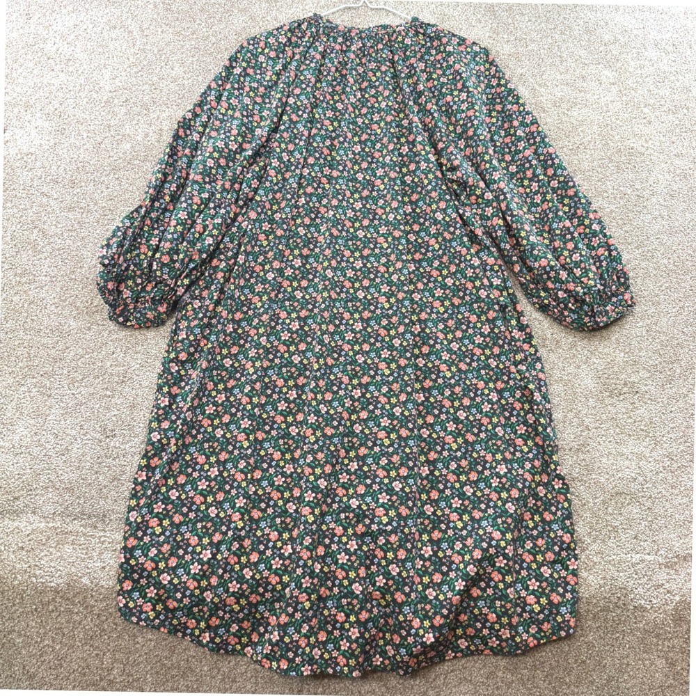 Old Navy Womens L Tall Floral Button Front Balloon Sleeve Belted Midi Dress - Picture 2 of 9